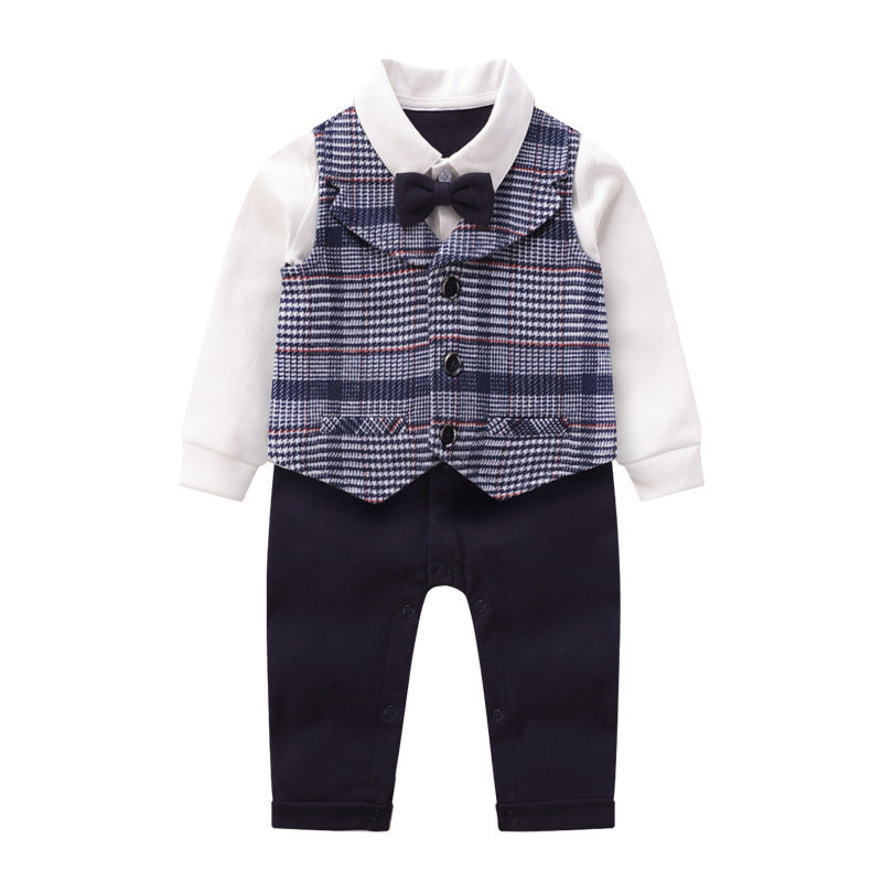 Baby vest striped gentleman romper