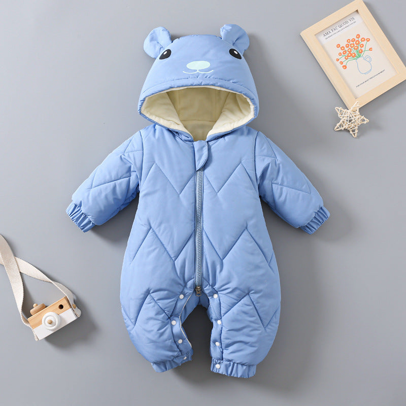 Baby Cotton-padded Jumpsuit With Hat
